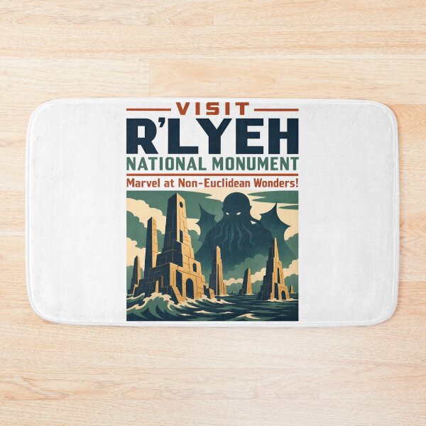 Artikelvorschau, Lovecraft-Poster zum Besuch des R'lyeh National Monument entworfen und verkauft von Fenay Designs.