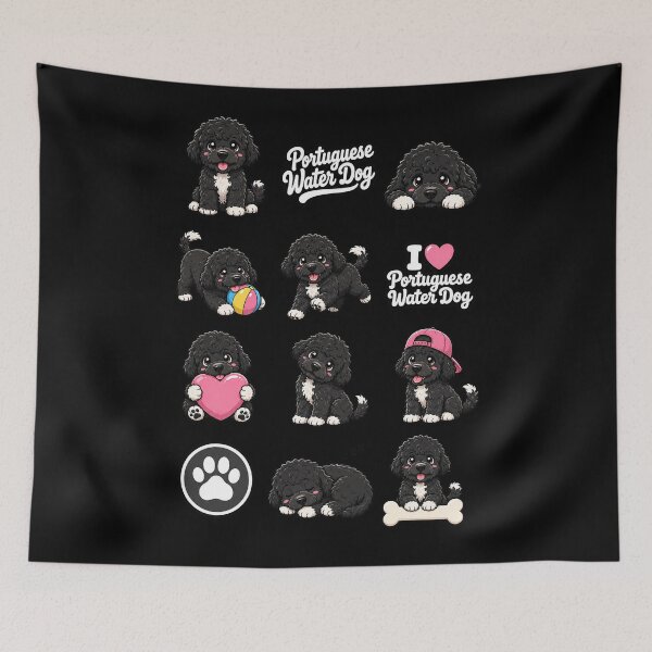 Item preview, Cute Portuguese Water Dog stickers and apparel design designed and sold by rafaeltto.