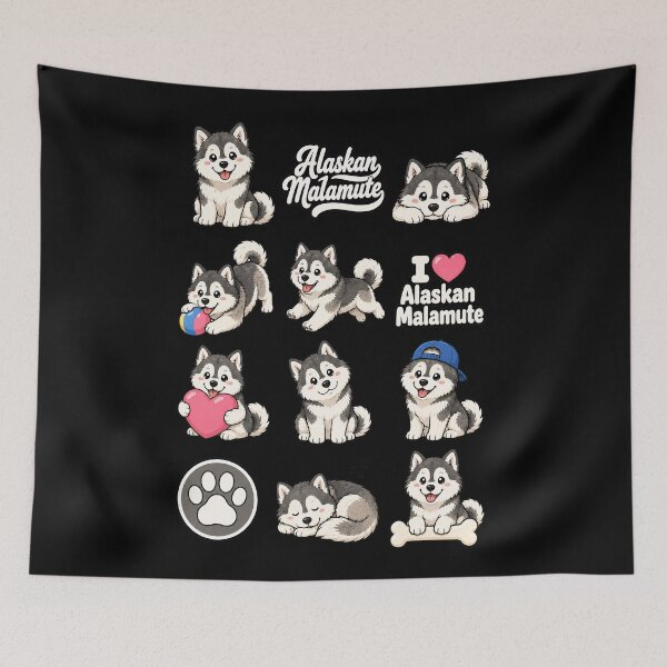 Item preview, Cute Alaskan Malamute stickers and apparel design designed and sold by rafaeltto.
