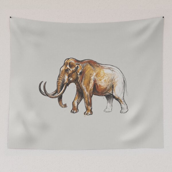 Item preview, Columbian Mammoth Antiquarian Study - Prehistoric Pleistocene Paleoart Print designed and sold by FreiherrPK.