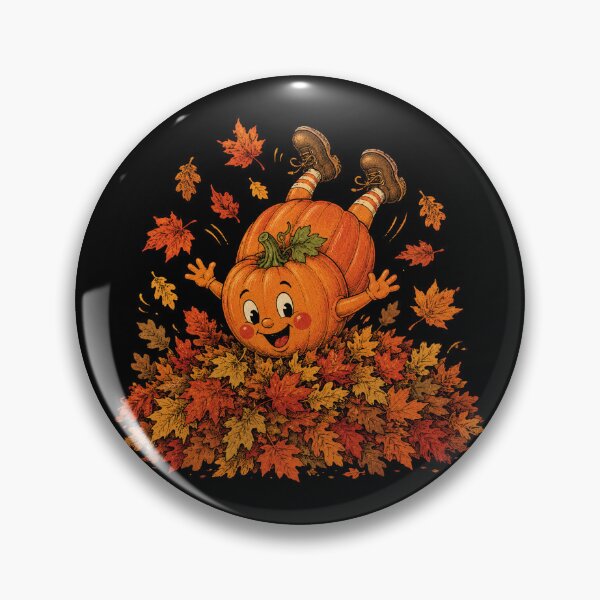 Item preview, Funny Pumpkin Fall Dive – Cute Autumn Leaves Vintage Illustration designed and sold by WILLIAMS-BR.