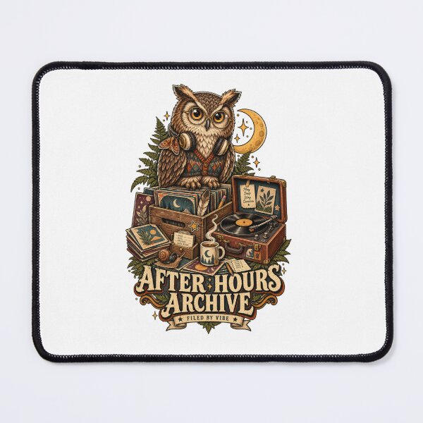 Item preview, After Hours Archive Owl Vinyl Record Collector designed and sold by Trendy-Artistry.