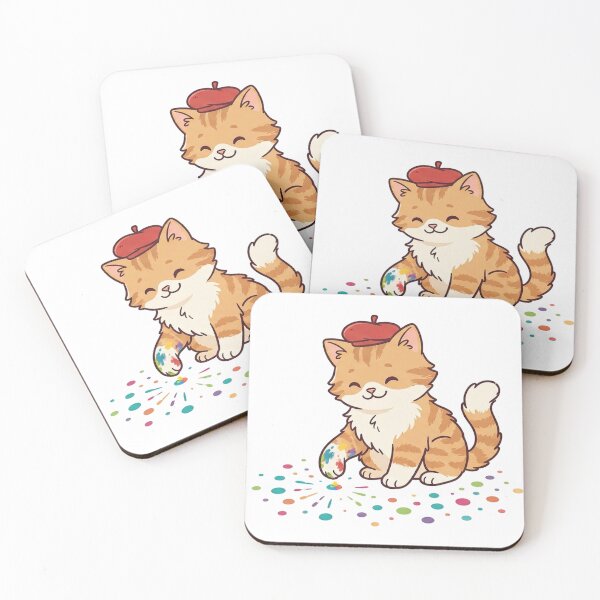 Item preview, Dot Day Orange Tabby Cat Artist - Cute Kitten Painting Beret designed and sold by Ghostlycats2026.