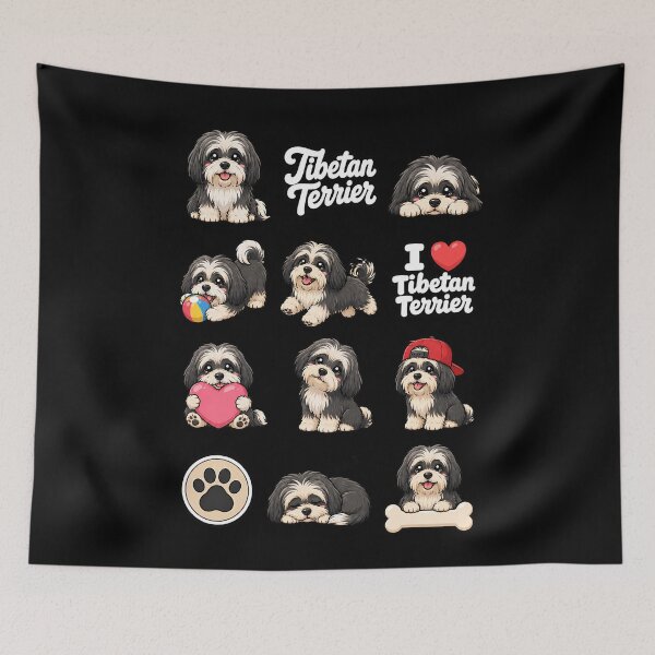 Item preview, Cute Tibetan Terrier stickers and apparel design designed and sold by rafaeltto.