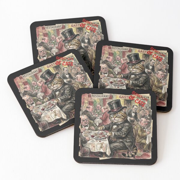 Item preview, The Bourgeois Tomcat – Vintage Satirical French Bistro Art Print designed and sold by FreiherrPK.