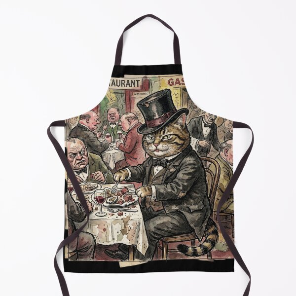 Item preview, The Bourgeois Tomcat – Vintage Satirical French Bistro Art Print designed and sold by FreiherrPK.