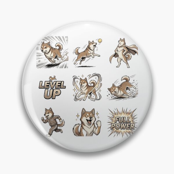 Item preview, Shiba Inu Level Up Full Power Anime Dog Grid Sticker Sheet designed and sold by Animer-art1.