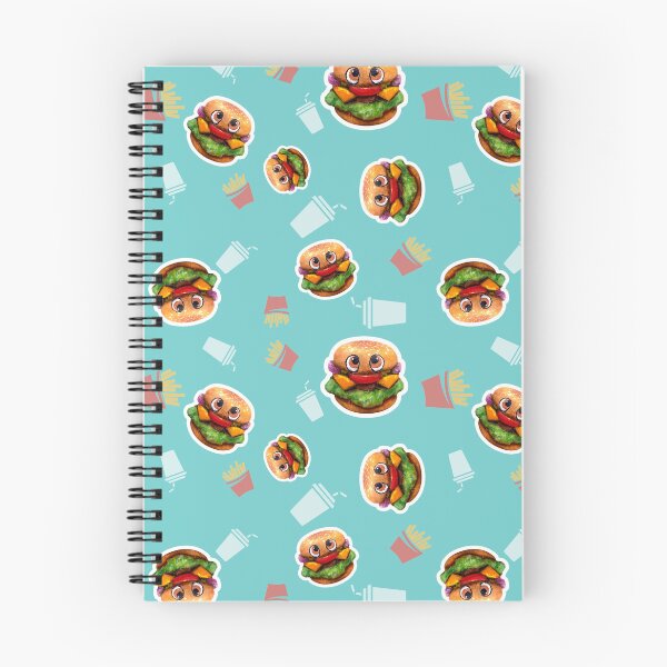 Item preview, Cute burgers on turquoise background pattern designed and sold by TurquoiseChicken.