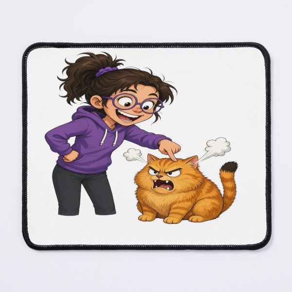 Item preview, Girl Annoying Angry Cat - Funny Pet Owner Graphic designed and sold by Sushikidsntoddlers.