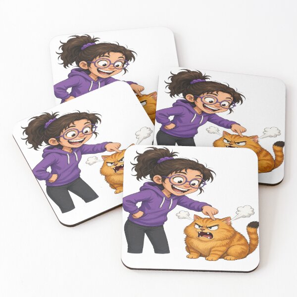 Artikelvorschau, Girl Annoying Angry Cat - Funny Pet Owner Graphic entworfen und verkauft von Sushikidsntoddlers.
