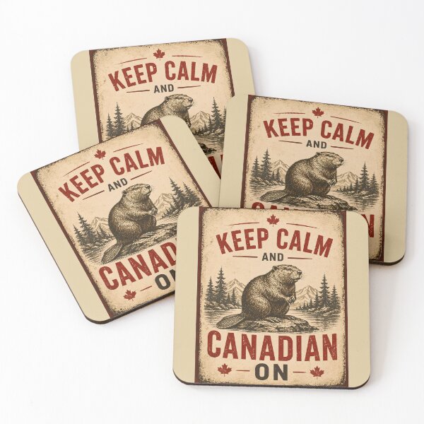 Item preview, Keep Calm and Canadian On Vintage Beaver Design designed and sold by Sybille-Yates.