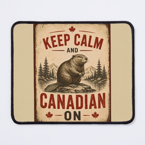 Item preview, Keep Calm and Canadian On Vintage Beaver Design designed and sold by Sybille-Yates.