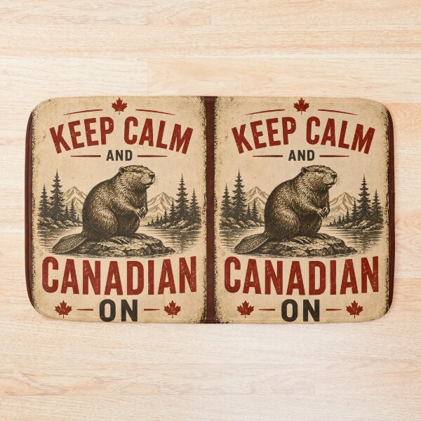 Item preview, Keep Calm and Canadian On Vintage Beaver Design designed and sold by Sybille-Yates.