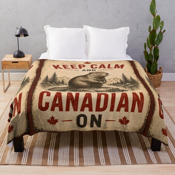 Item preview, Keep Calm and Canadian On Vintage Beaver Design designed and sold by Sybille-Yates.