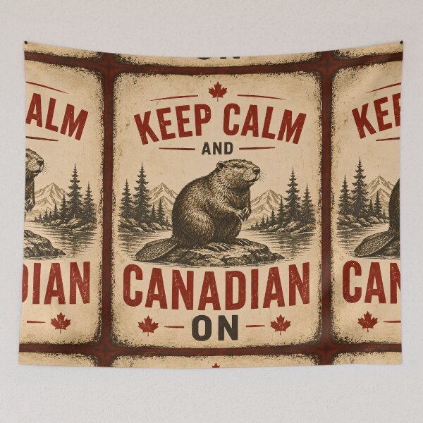 Item preview, Keep Calm and Canadian On Vintage Beaver Design designed and sold by Sybille-Yates.