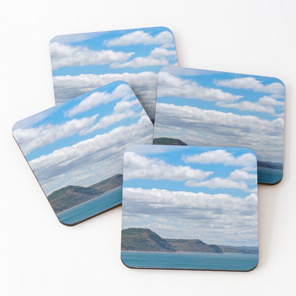 Item preview, Cumulus and Stratocumulus Clouds above the Jurassic Coastline and Lyme Bay Dorset designed and sold by Dorset Girl.