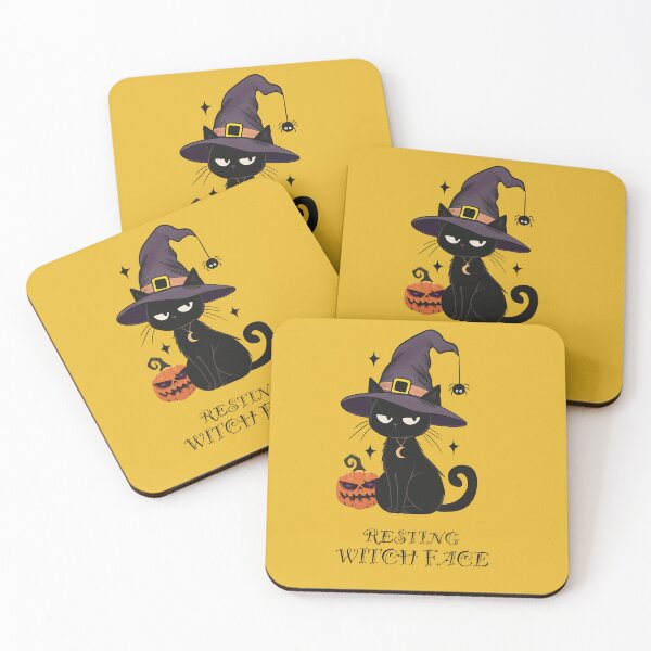 Item preview, Resting Witch Face Black Cat Halloween designed and sold by MaggesticDesigns.