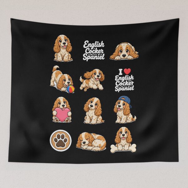 Item preview, Cute English Cocker Spaniel stickers and apparel design designed and sold by rafaeltto.