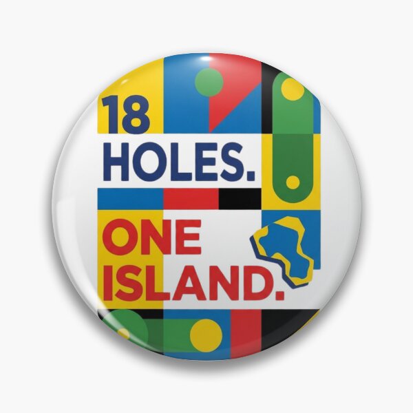 Item preview, 18 Holes One Island Minimalist Golf Tee | Long Island Golfer Quote – Colorful Bauhaus Geometric Print designed and sold by FitEnvy.