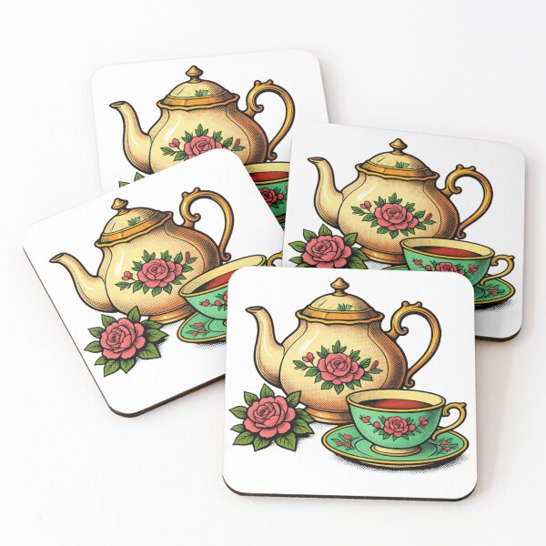 Item preview, Vintage Teapot and saucer pop art style  designed and sold by Bud the Pug & Friends .