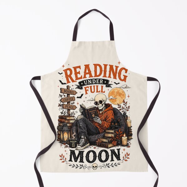 Item preview, Reading Under Full Moon Book And Coffee Lover Skeleton designed and sold by legendaryskins.