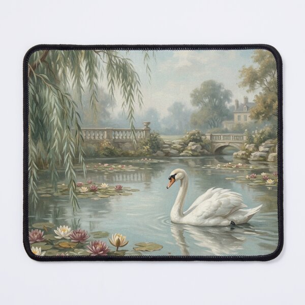 Item preview, Swan on Lily Pond Classical Oil Painting designed and sold by Denim Art Studio.