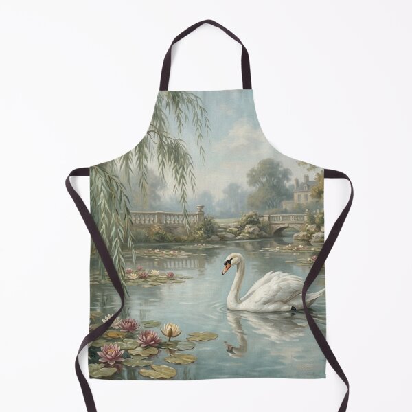 Item preview, Swan on Lily Pond Classical Oil Painting designed and sold by Denim Art Studio.