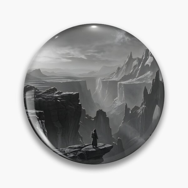 Item preview, Surreal Sci-Fi Planetary Horizon Black and White Art designed and sold by BUTTER7FLY.