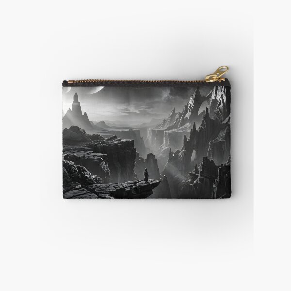 Item preview, Surreal Sci-Fi Planetary Horizon Black and White Art designed and sold by BUTTER7FLY.
