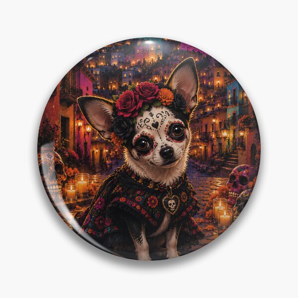 Item preview, Chihuahua dressed as a Catrina in Guanajuato designed and sold by Nomad-Paws.