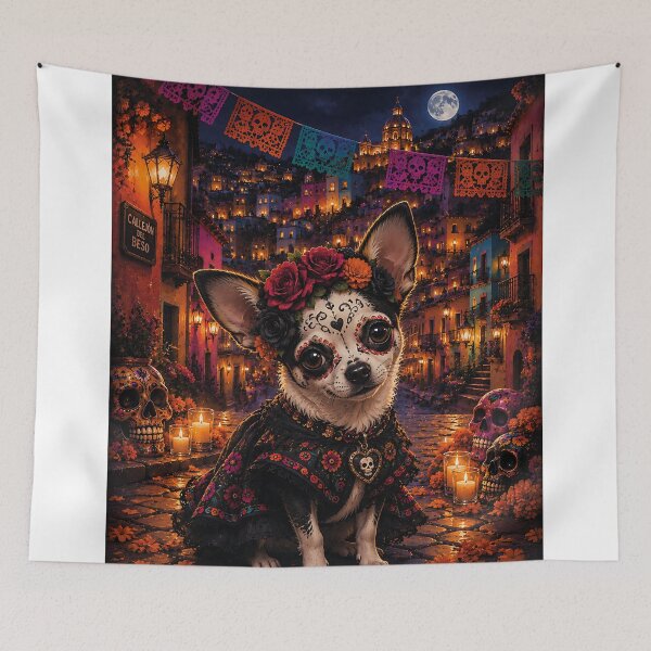 Item preview, Chihuahua dressed as a Catrina in Guanajuato designed and sold by Nomad-Paws.