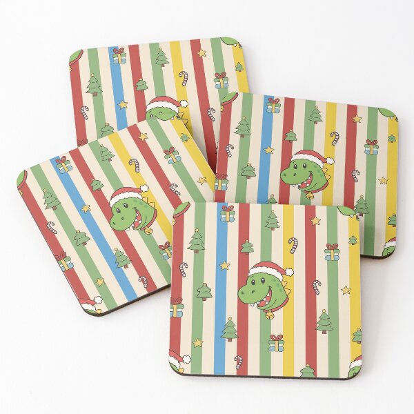 Item preview, Cute Christmas Dinosaur Retro Stripe Pattern designed and sold by OneLook.