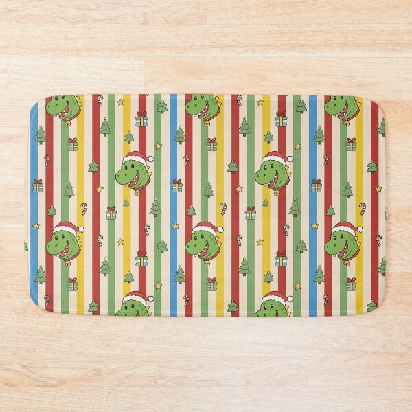 Item preview, Cute Christmas Dinosaur Retro Stripe Pattern designed and sold by OneLook.