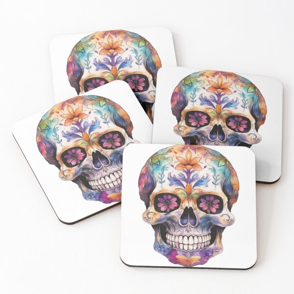 Item preview, Floral Skull Watercolor Art designed and sold by Becky-Poppins.