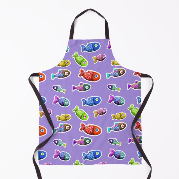 Item preview, Rainbow fish purple background pattern designed and sold by TurquoiseChicken.