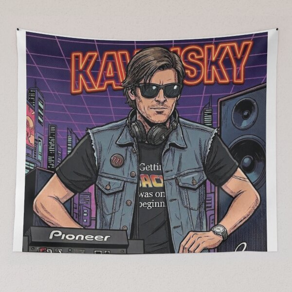 Item preview, Kavinsky Synthwave Retro DJ Music Art designed and sold by topprinting.