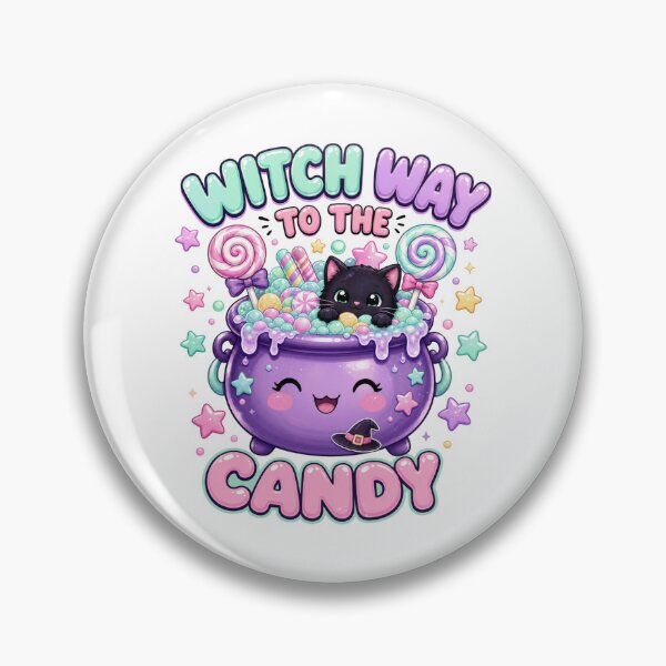 Item preview, Witch Way To The Candy Kawaii Cauldron Halloween Graphic Tee designed and sold by Design Vibras.