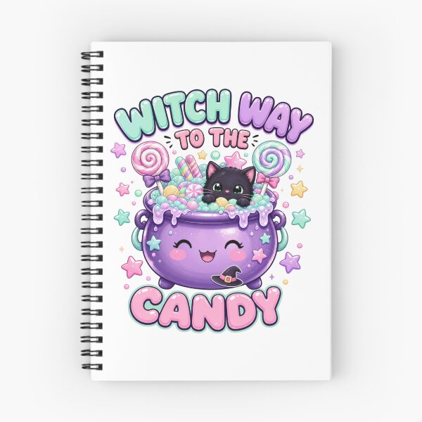 Item preview, Witch Way To The Candy Kawaii Cauldron Halloween Graphic Tee designed and sold by Design Vibras.