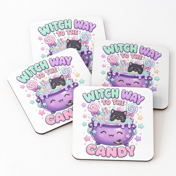 Item preview, Witch Way To The Candy Kawaii Cauldron Halloween Graphic Tee designed and sold by Design Vibras.