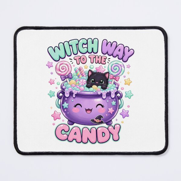 Item preview, Witch Way To The Candy Kawaii Cauldron Halloween Graphic Tee designed and sold by Design Vibras.