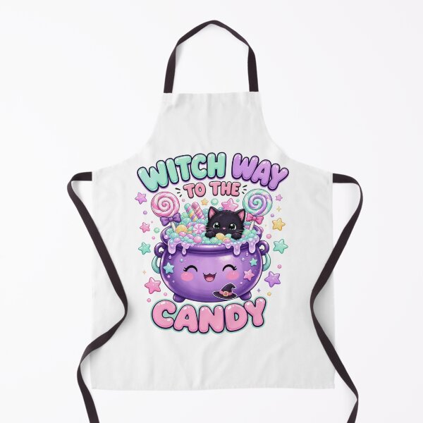 Item preview, Witch Way To The Candy Kawaii Cauldron Halloween Graphic Tee designed and sold by Design Vibras.