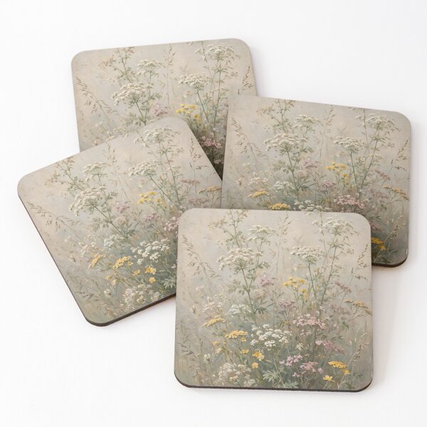 Item preview, Vintage Wildflower Meadow Oil Painting Soft Botanicals designed and sold by Jozefin's Studio.