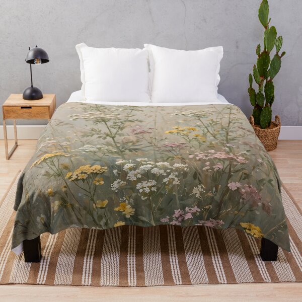 Item preview, Vintage Wildflower Meadow Oil Painting Soft Botanicals designed and sold by Jozefin's Studio.