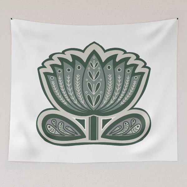 Aperçu de l'œuvre Mandala de lotus - Mandala de lotus vert - Art populaire - Fleur de lotus créée et vendue par DColourMuse.