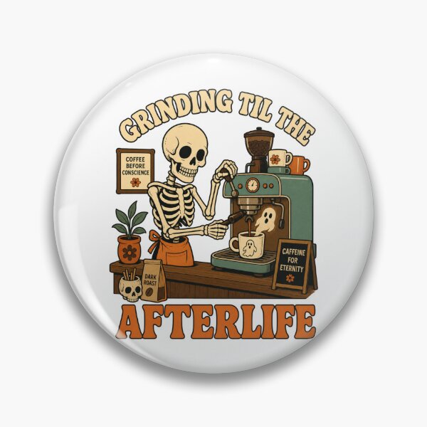 Item preview, Grinding Til The Afterlife Espresso Coffee Barista Skeleton Graphic Tee designed and sold by Design Vibras.