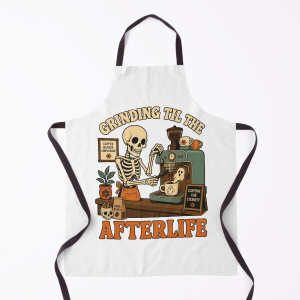 Item preview, Grinding Til The Afterlife Espresso Coffee Barista Skeleton Graphic Tee designed and sold by Design Vibras.