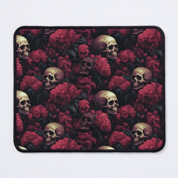 Item preview, Skulls with red flowers designed and sold by Raven-Blackwell.