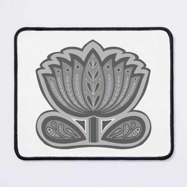 Item preview, Lotus mandala art - Gray Lotus Mandala - folk art lotus flower designed and sold by DColourMuse.