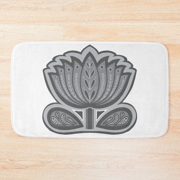 Aperçu de l'œuvre Mandala de lotus - Mandala de lotus gris - Art populaire - Fleur de lotus créée et vendue par DColourMuse.