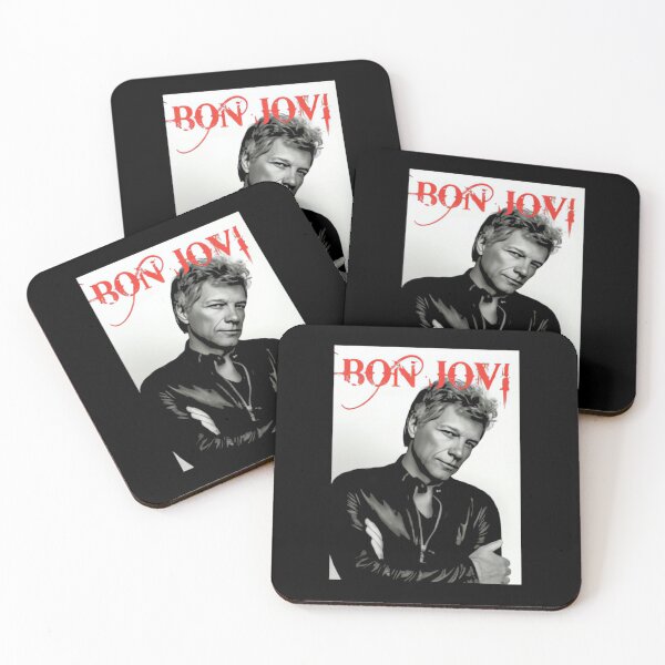 Item preview, on Bon Jovi Grayscale Portrait Red  designed and sold by motittacorp.